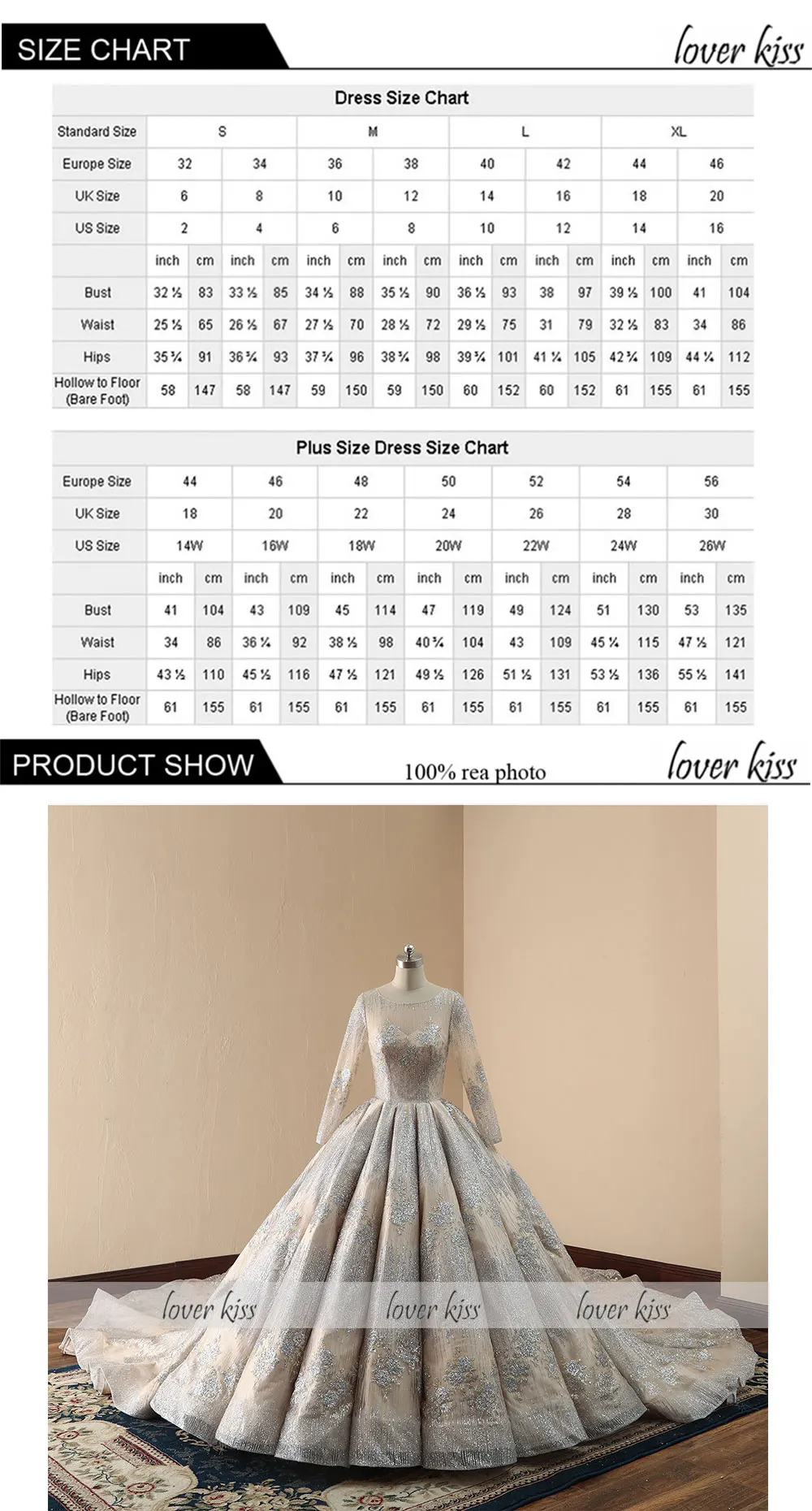 Lover Kiss robe de mariee Impire свадебное платье с длинным рукавом знаменитостей роскошное блестящее свадебное платье