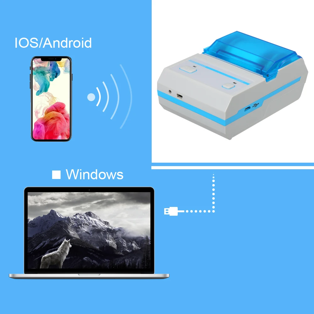 RD-C58S 58 мм Термопринтер этикеток Поддержка Android/IOS система USB/Bluetooth принтер мини карманный принтер штрих-код производитель