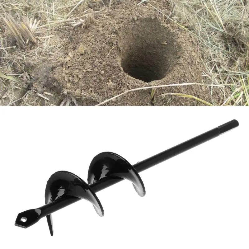 

5x22cm Garden Auger Flower Planter Spiral Drill Bit Hex Shaft Hole Digger Yard Gardening Planting Bedding Bulbs Seedlings