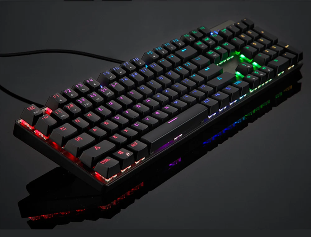 Русская/английская настоящая игровая механическая клавиатура Motospeed CK104 с RGB подсветкой 104 Клавиша синий/красный переключатель Проводная клавиатура для геймера