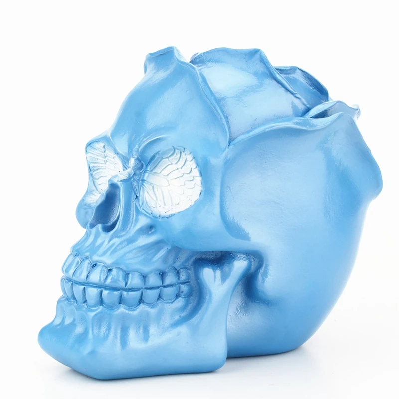 Макияж Череп Смола коробка для хранения трубка креативная синяя Роза собачья