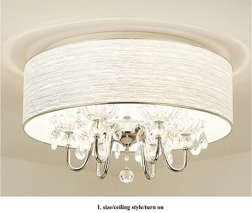 L size-ceiling Современный блестящий хрустальный светодиодный потолочный светильник s хромированный металлический светодиодный потолочный светильник для столовой круглый светодиодный потолочный светильник для гостиной - Цвет корпуса: L size-ceiling