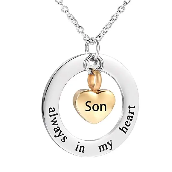 Ожерелье для кремации сын из нержавеющей стали|necklace always|cremation urn pendantcremation urns |