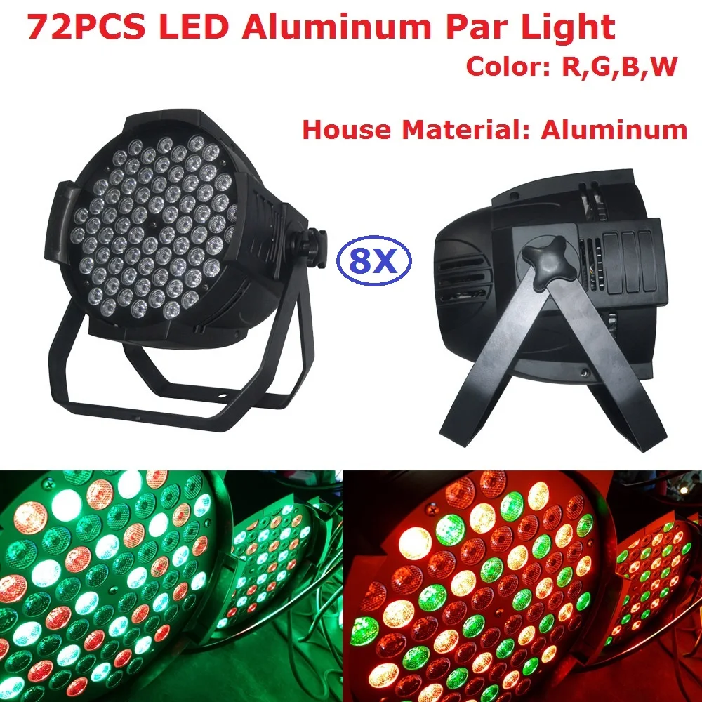 8 шт. лидер продаж светодиодный прожектор 72x3 Вт RGBW|rgbw led par|dmx controllerdisco bar |
