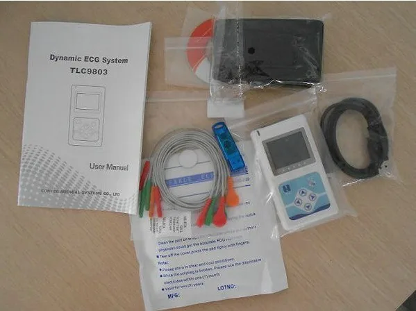 3 каналы ECG Holter, 24 часа рекордер анализатор EKG Holter монитор системы, ЭКГ рекордер TLC 9803