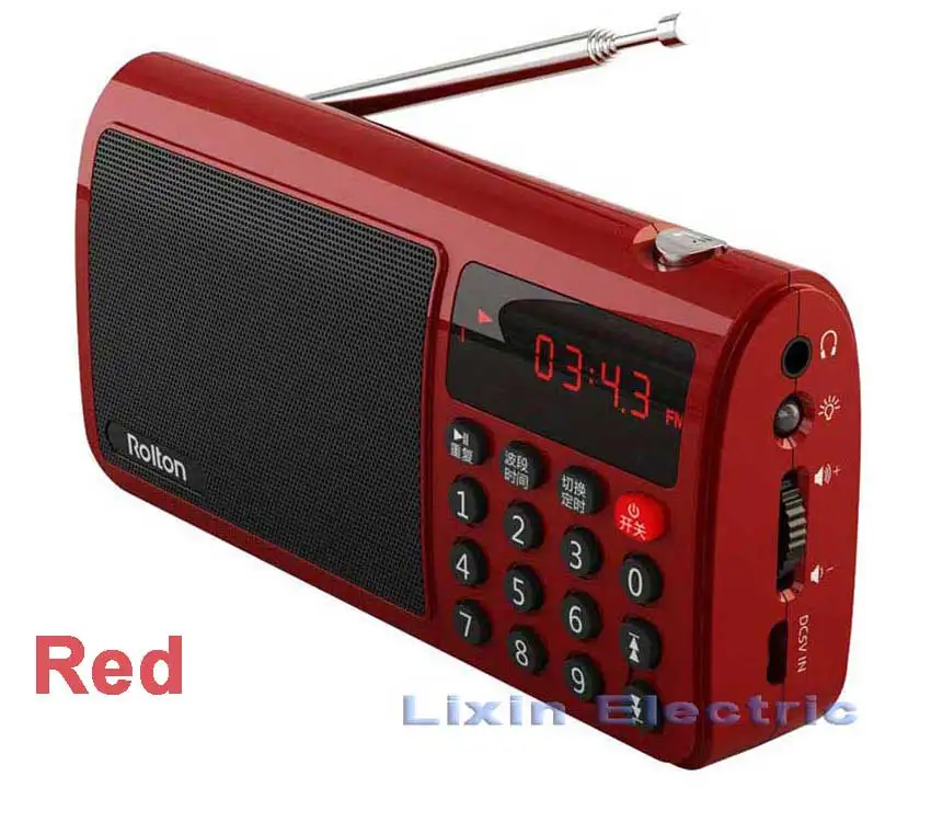 Портативная колонка Rolton T50 с картой TF, радио, FM/AM/SW, Mp3, WAV, музыкальный плеер и фонарик для ПК, iPod, колонка