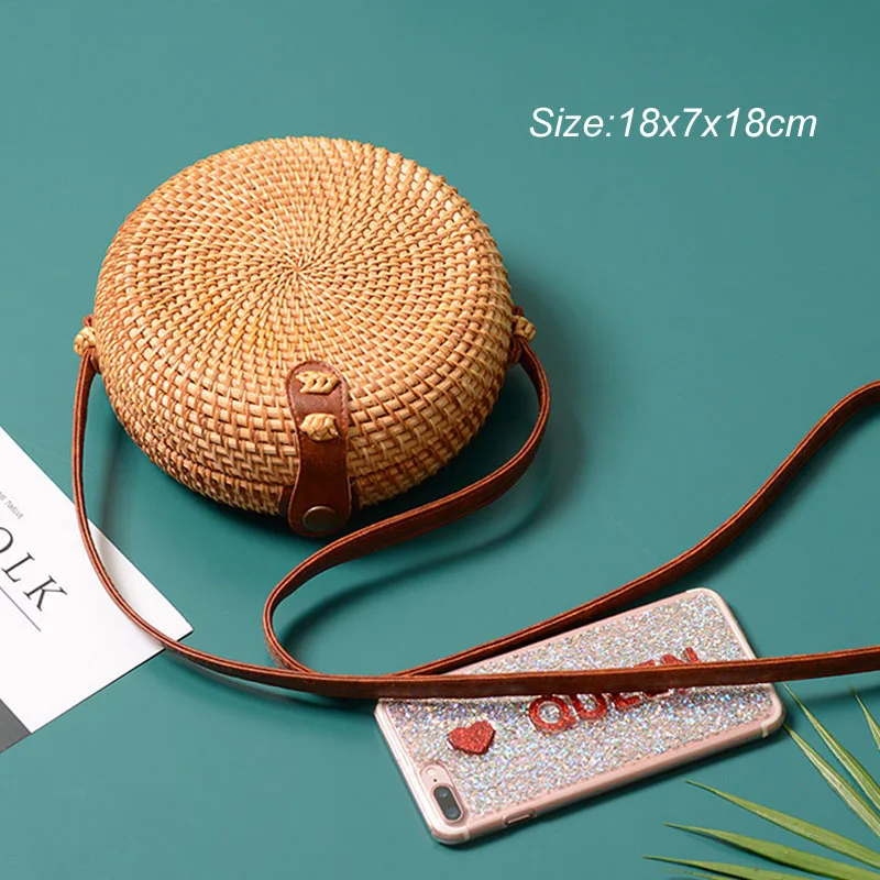 AK 030 Летняя круглая Соломенная Сумка Пляжная bolso mimbre paja Плайя sac paille rieten tas torebka wiklinowa osier verano Женская плетеная Сумка - Цвет: AK 030