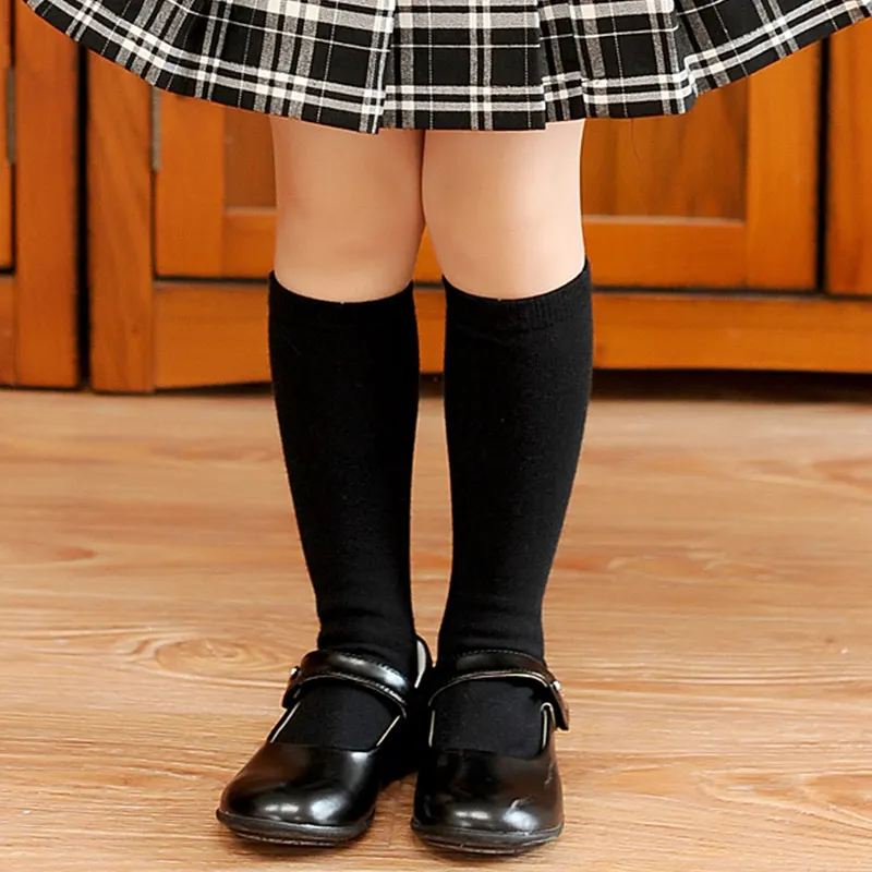 

Kids Long Socks Knee High toddler Girls Boot Sock School colors socks boys and girls gray black white medium tube stockings