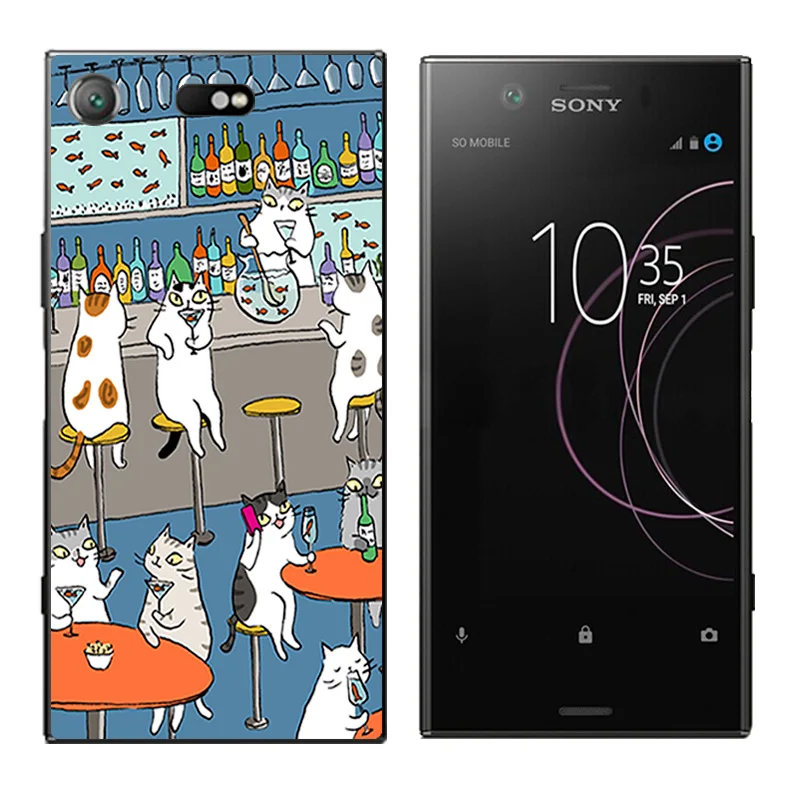 4 6 'чехол для Sony Xperia XZ1 компактные Чехлы телефона Кот пейзаж печать Coque Z1 Compact