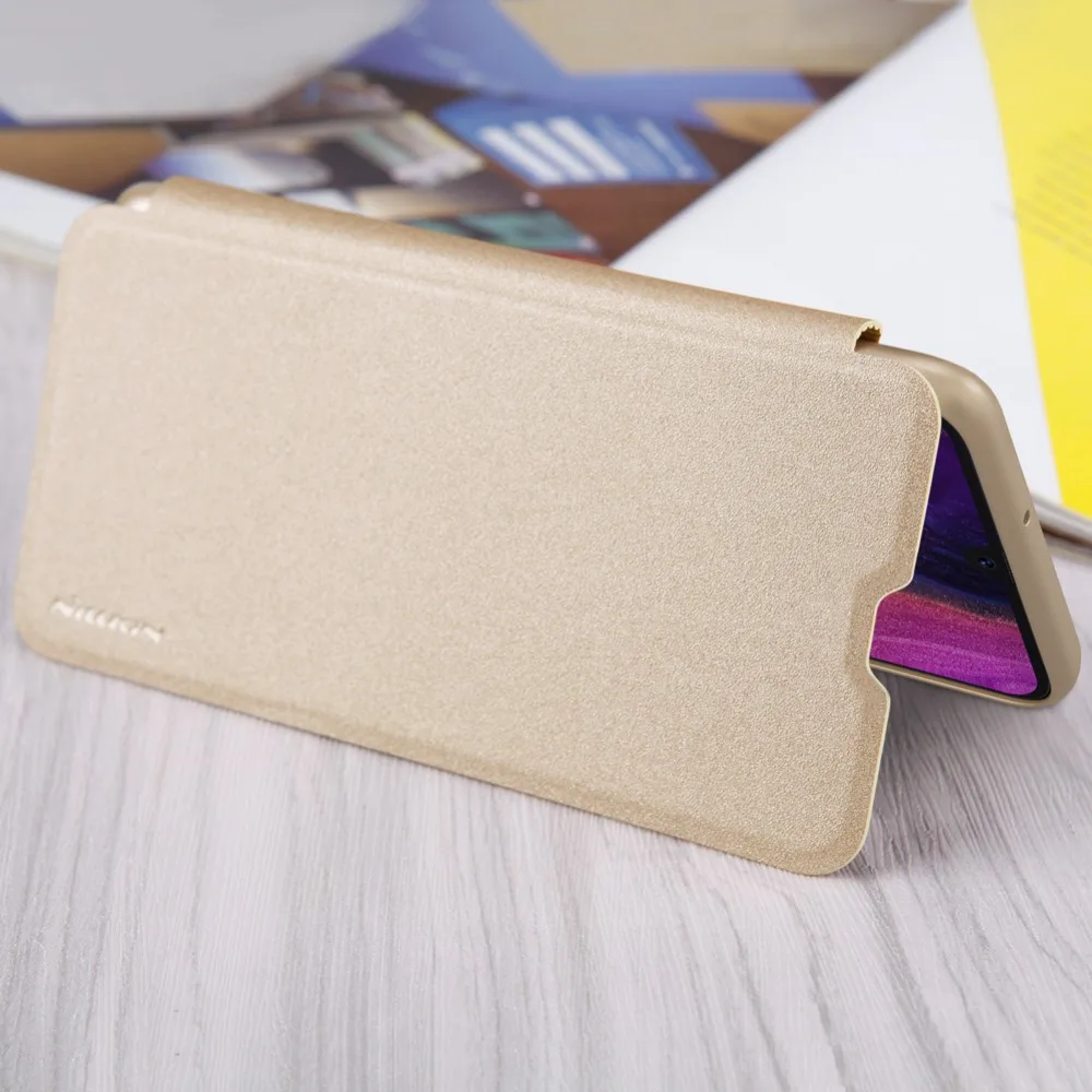 Для Samsung Galaxy A50 чехол Nillkin Sparkle роскошный Флип кожаный Жесткий ПК задняя крышка для