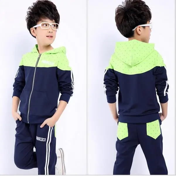 New spring autumn kids clothes sets children casual 2 pcs suit jackets hoodies+pants baby set boys sport outwear 4-12 years |