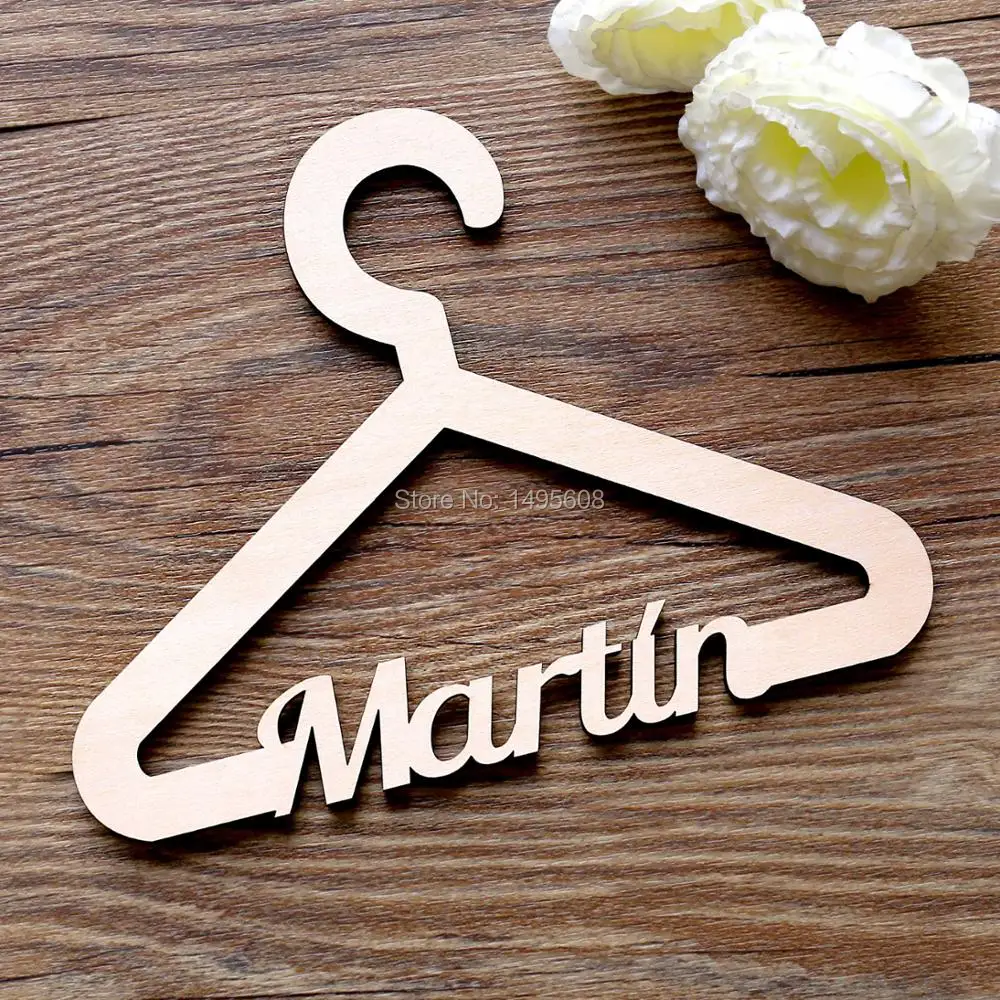 Индивидуальная деревянная вешалка для пальто с именем Lasercut маленькая детского