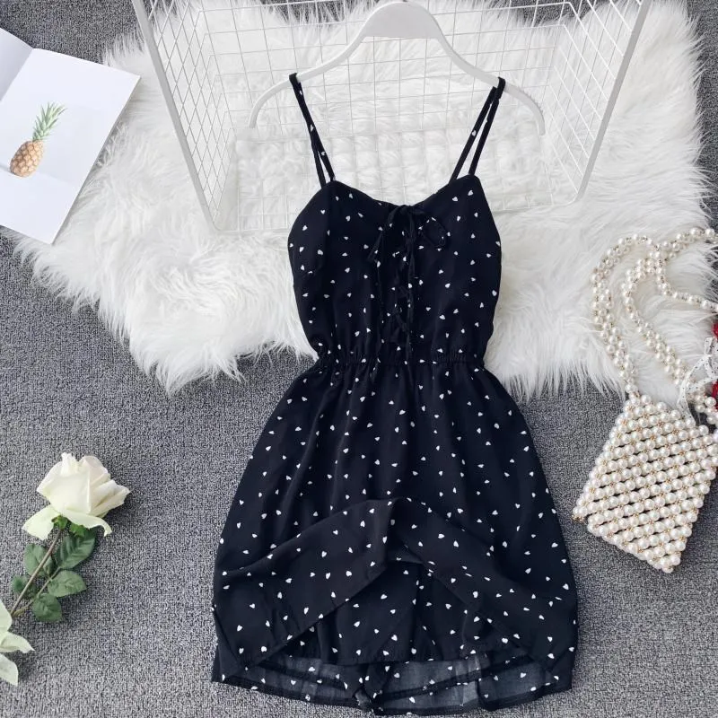 Женские широкие короткие комбинезоны в богемном стиле с милым бантом шифоновые