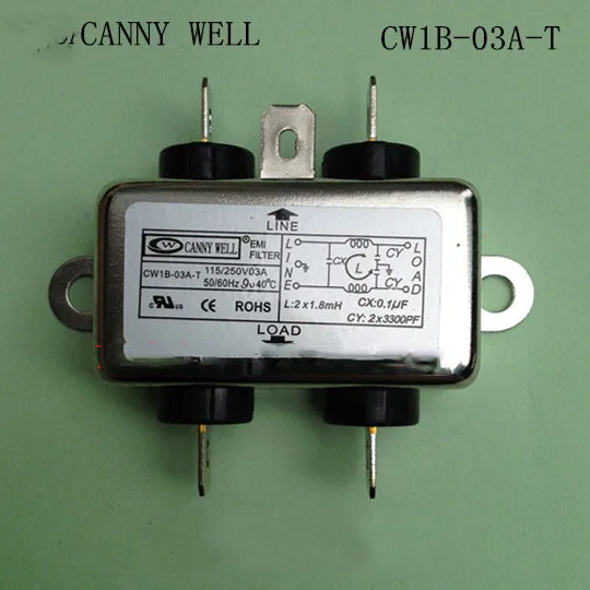 CW1B-03A-T EMI фильтр питания AC 3A очиститель источника питания 110-250V3A электрическое оборудование