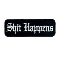 happens name tags embroidered applique sewing label punk biker patches clothes stickers apparel badge