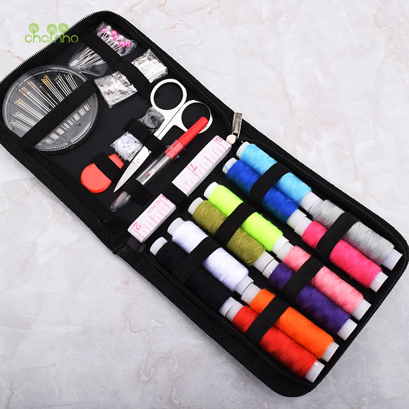 Chainho,Portable Sewing Tool Set For Needlework/Multi-Function Sweing Kits Box/Scissors,Threads,Needle,Sewing Accessories,ZXB001