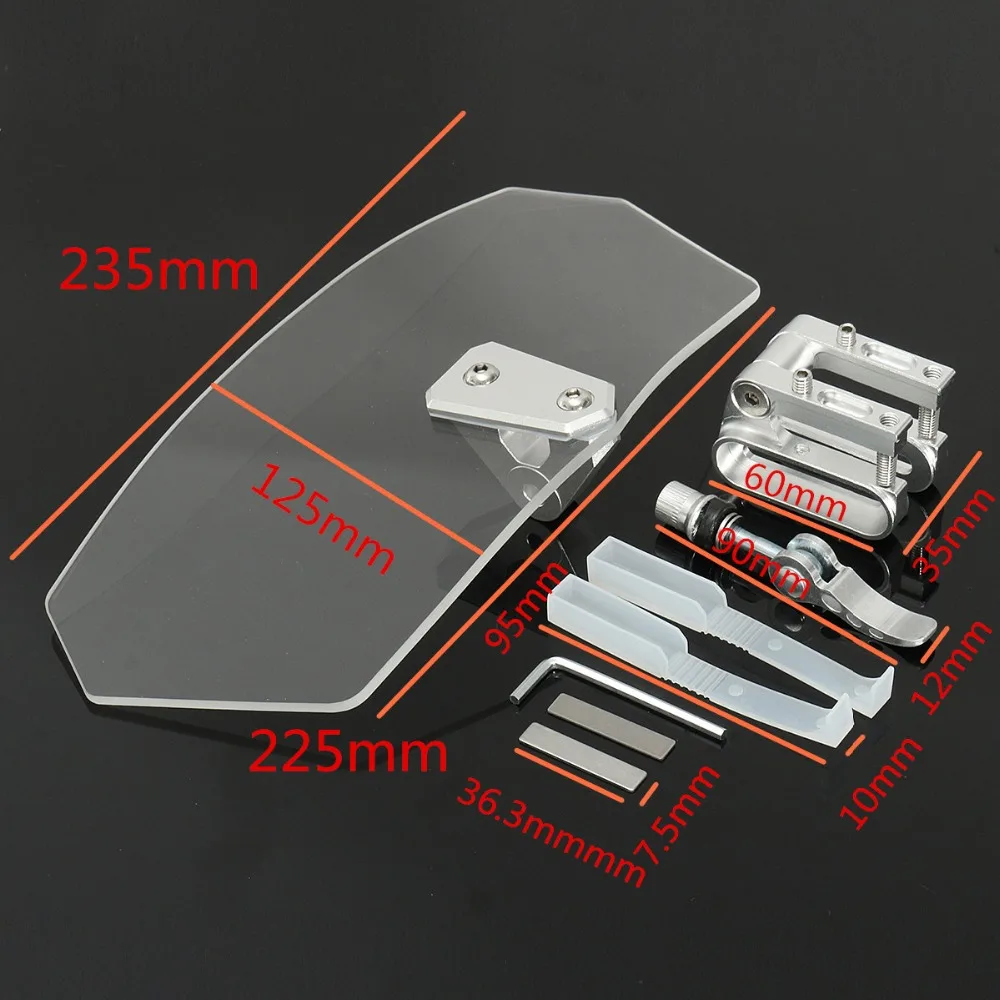 

Motorcycle Universal Clear Wind Shield Windscreedn Screen Protector Sport Bike Clip-On