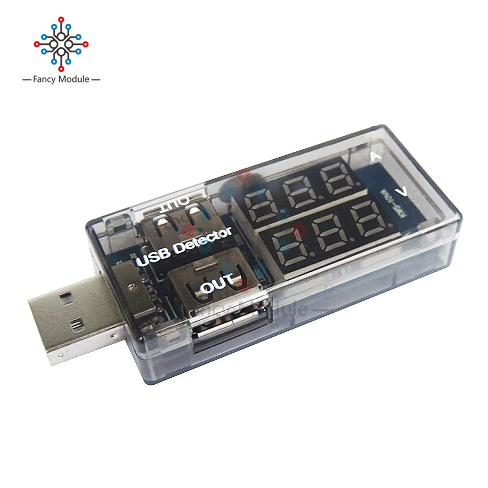 USB de corriente de voltaje de carga de Detector de potencia móvil actual amperímetro del voltímetro de cargador USB de voltaje de doble fila muestra Metro