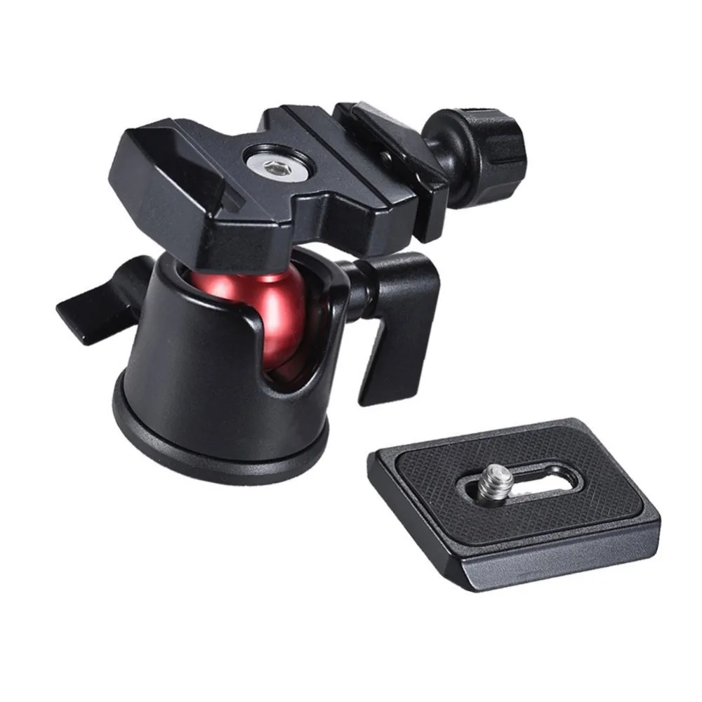 

Tabletop Tripod Monopod Mini Ball Head with Quick Release Plate 1/4" Screw,360 Degree Fluid Rotation Tripod Ballhead for DSLR