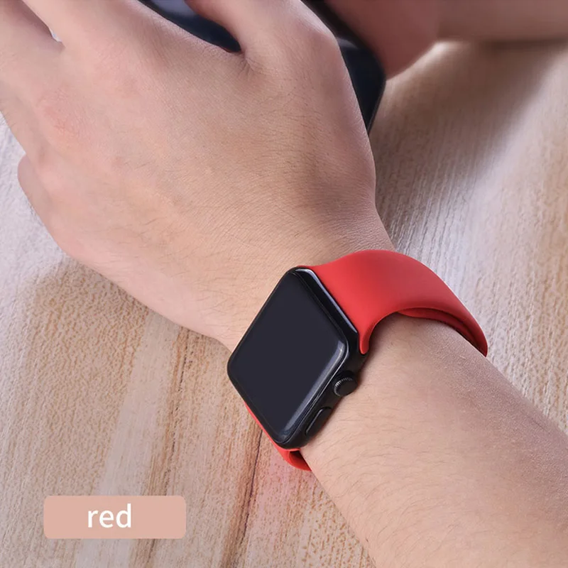 OUSU силиконовый ремешок Спортивные Смарт часы для apple Watch 4 3 2 1 38 мм 42 40 44