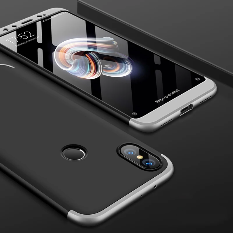Чехол для Xiaomi Mi A2 Lite противоударный с полным покрытием из закаленного стекла |