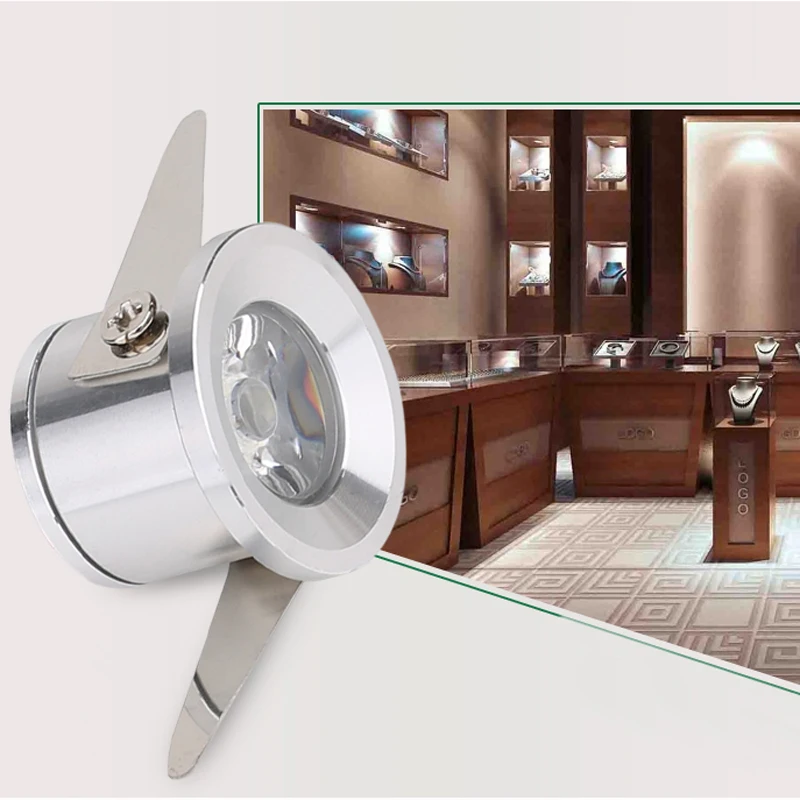 10 шт./лот 1 Вт 3 светодиодные точечные светильники мини лампа для шкафа Теплый