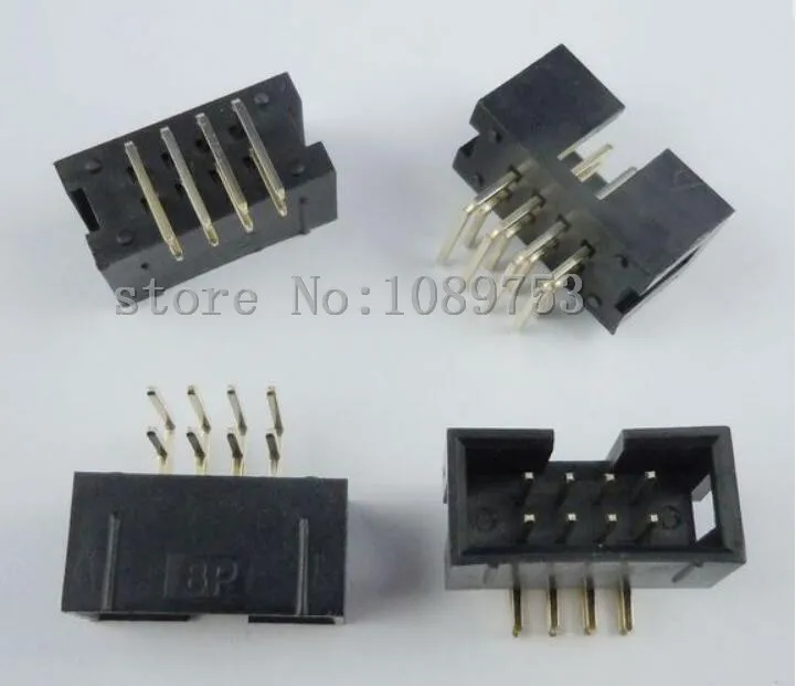 Коннектор для разъема IDC Male с прямым углом 2 54 мм 8 контактов 100 шт.|8 pin male|angle connectorangle