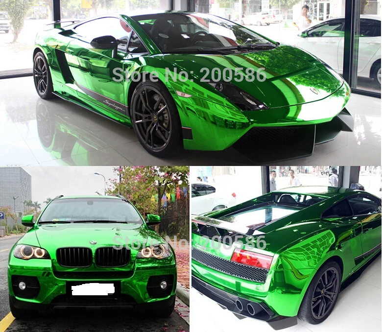 3-слойная высококачественная растягивающаяся Гибкая Хромовая зеленая виниловая