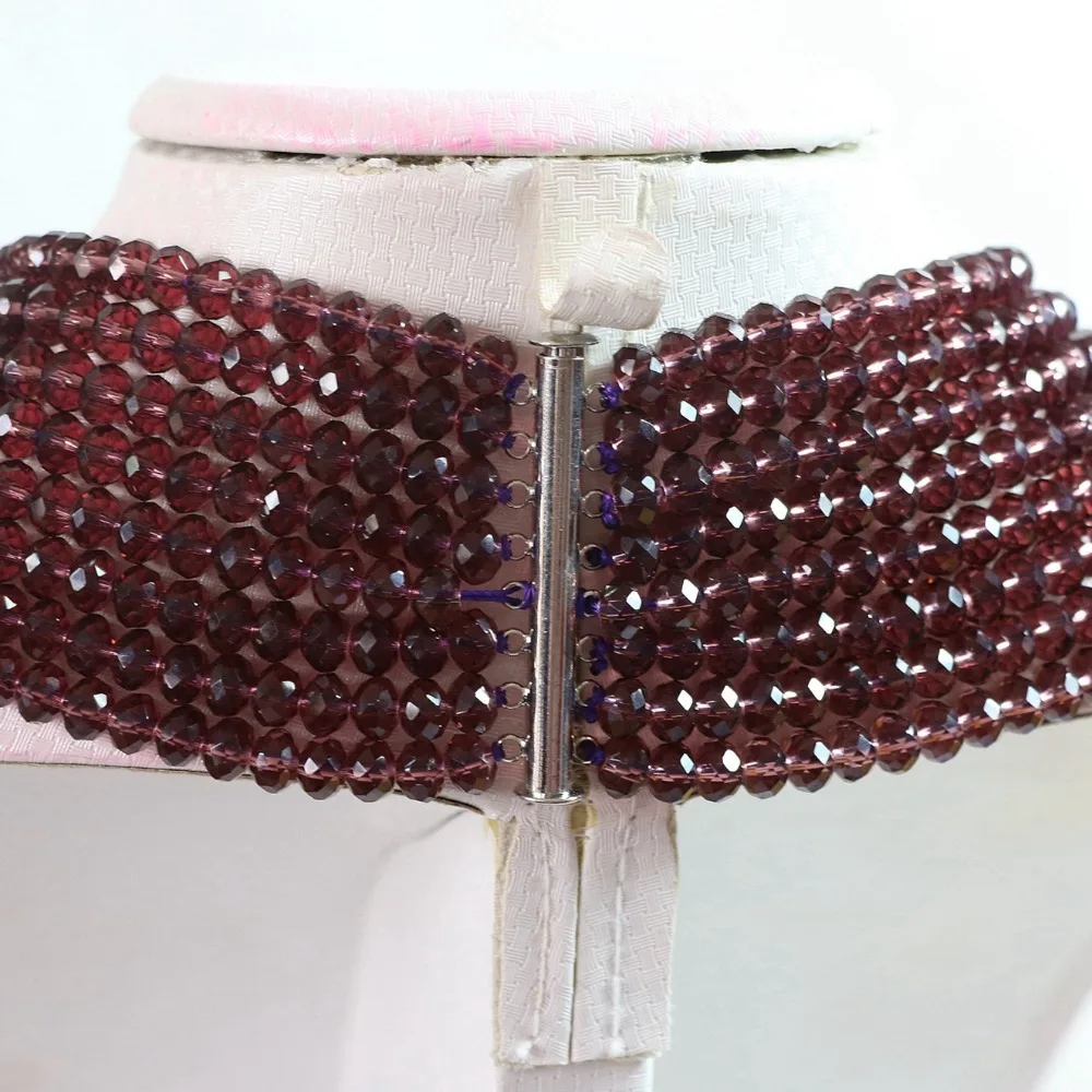 Бесплатная доставка 4*6 мм Яркий фиолетовый кристалл стекла abacus бисер 8 рядов