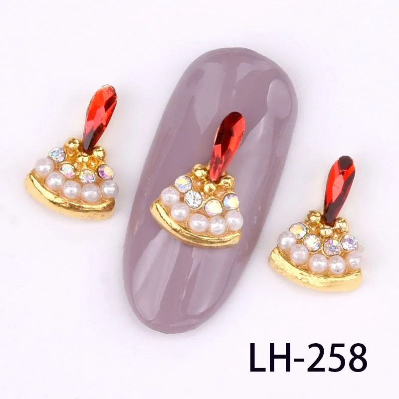LH-258 10 шт. 3D нейл-арта украшения «сделай сам», блестящие стразы, сплав, жемчужный с драгоценными камнями заклепки дизайн ногтей Nail Art аксессуары LH250-261 - Цвет: LH-258