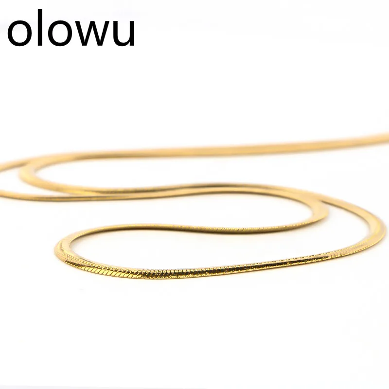 Ожерелье olowu из нержавеющей стали плоское 2 мм змея цепочка на шею для мужчин и