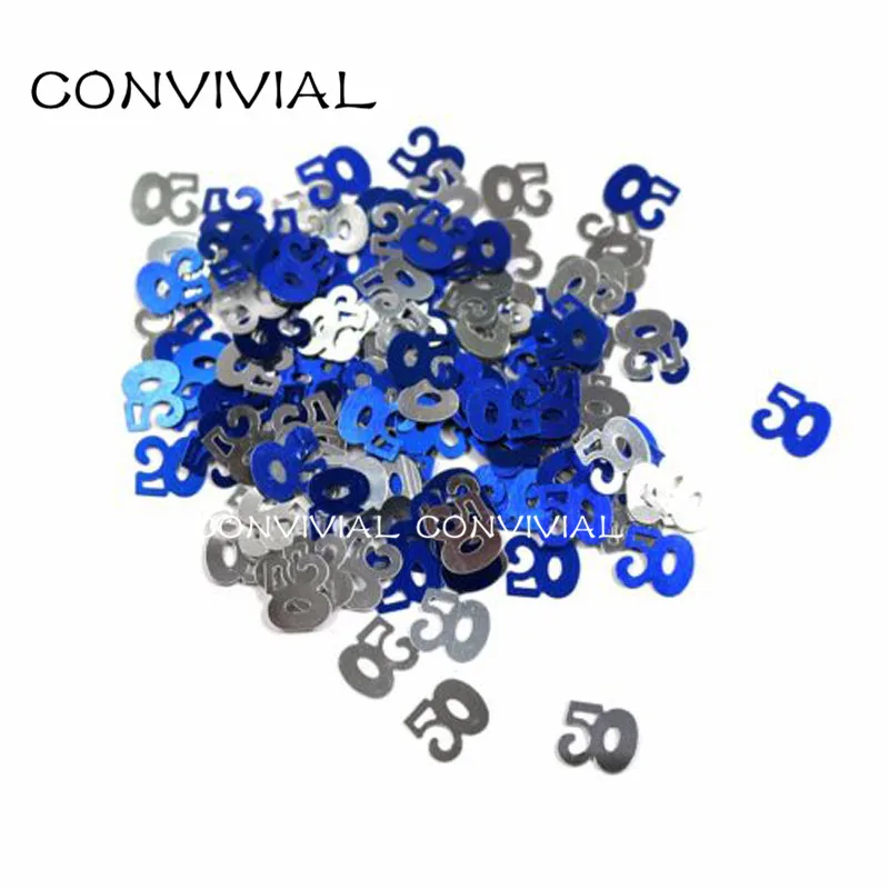 

Colorful 50th Confetti Happy Birthday Anniversary Party Decoration Digital Table Confetti Scatters Party Supplies CONVIVAL P1184
