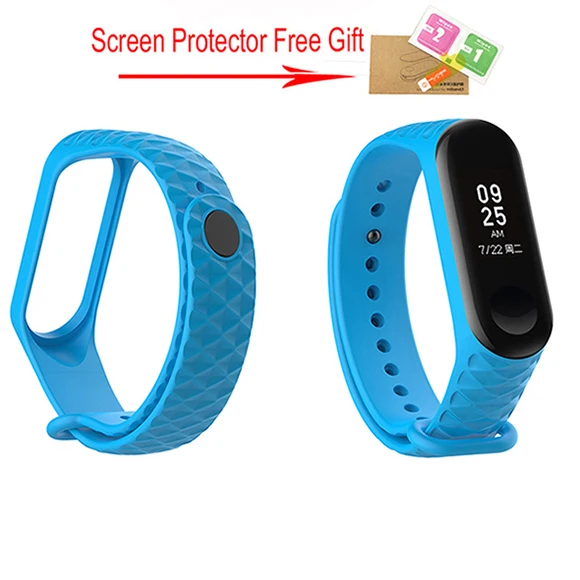 Синий Спортивный Браслет mi Band 3, ремешок на запястье для Xiaomi mi, ремешок 3, силиконовый браслет для Xiaomi mi, ремешок 3 mi band 3, Смарт-часы, браслет - Цвет: Синий