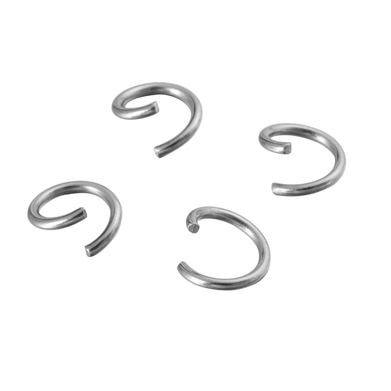 Высококачественные открытые кольца из нержавеющей стали FUNIQUE 500 шт. Серебристые - Фото №1