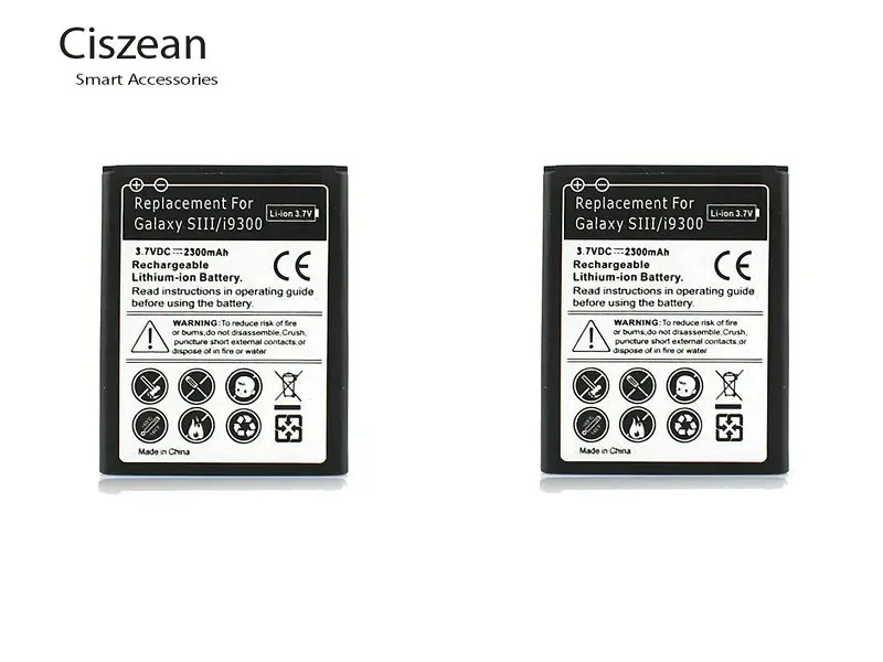 Сменный аккумулятор Ciszean 1x2300 мАч для Samsung Galaxy S3 III S 3 i9300 I9308 I9305 L710 i747 i535 R530 T999 M440S|battery
