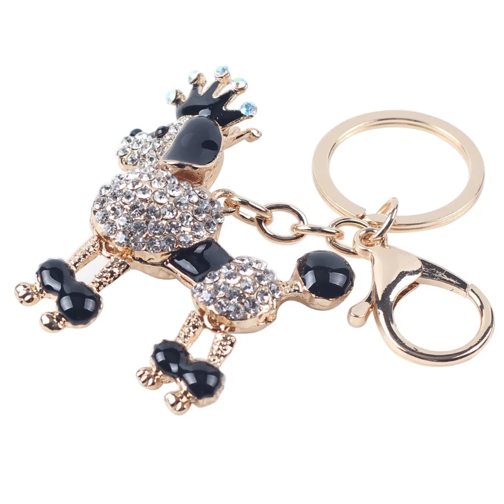 WEVENI металлический брелок для ключей в виде пуделя с кристаллами Шарм 2018