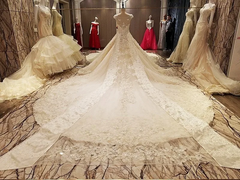 Vestido De Noiva Роскошные принцессы Свадебные и Бальные платья 2018 Sheer спинки бисером