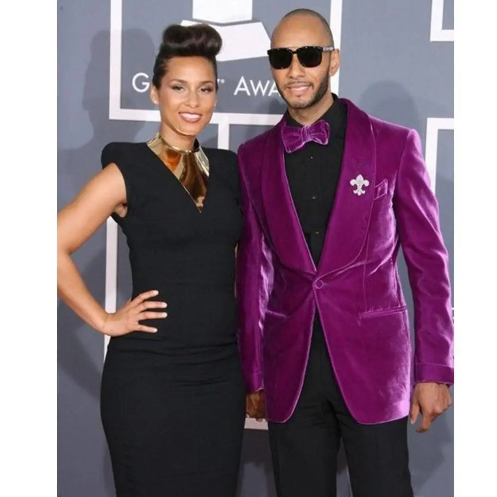 Высококачественные вельветовые смокинги для жениха на одной кнопке с шалью и