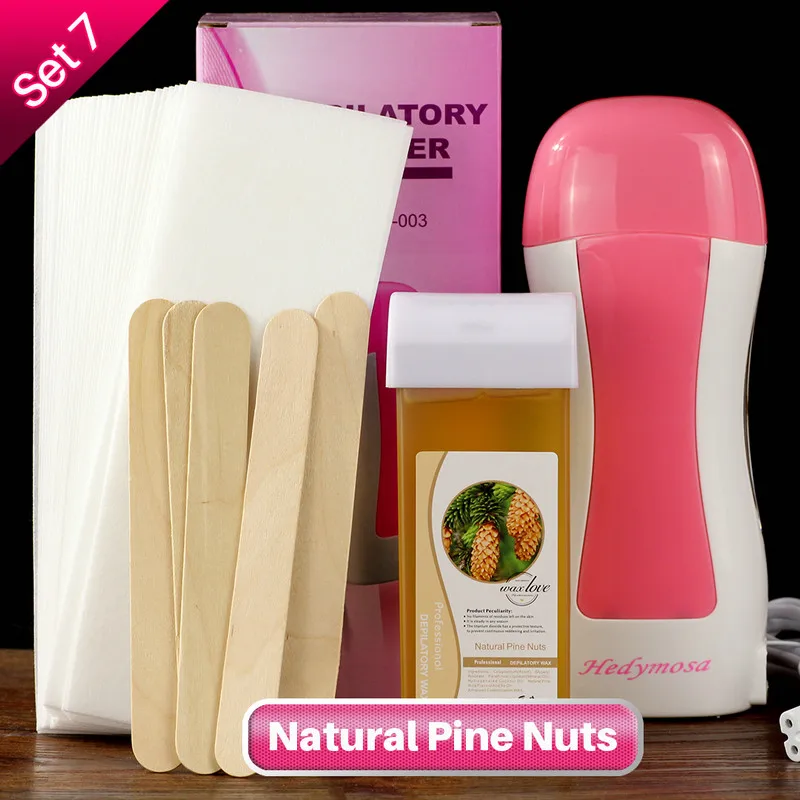 Set7 Pine Nuts Hedymosa брендовая Вощеная Машинка для удаления волос, депиляция, электрическая эпиляция, эпилятор для лица и тела, для бритья женщин, 110 В/220 В - Цвет: Set7 Pine Nuts