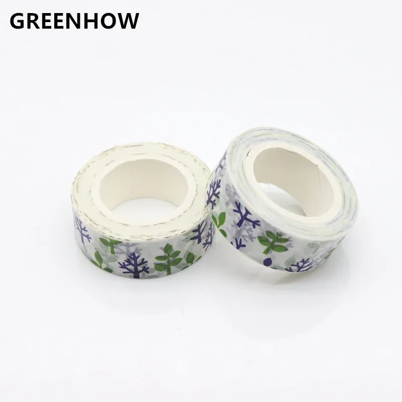 GREENHOW японская бумага натуральный декоративный скотч с цветочным принтом