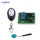 Беспроводной 2-канальный радиочастотный передатчик, 433 МГц, 110 В переменного тока, 220 В, дистанционный переключатель + РЧ релейный приемник для светодиодного освещения, открывателя гаражной двери