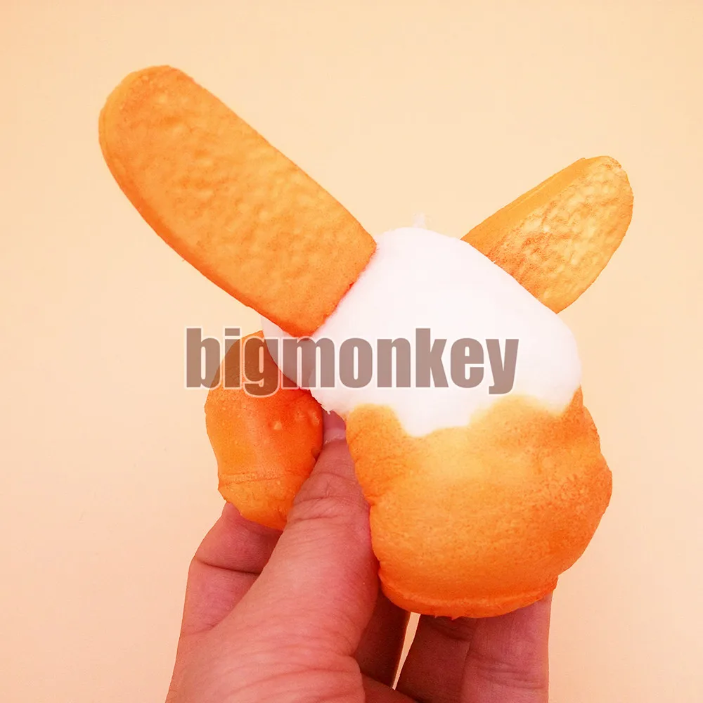 Новый Милый Кролик длинные уши слоеный PU Jumbo 10 см медленно поднимающийся мягкий