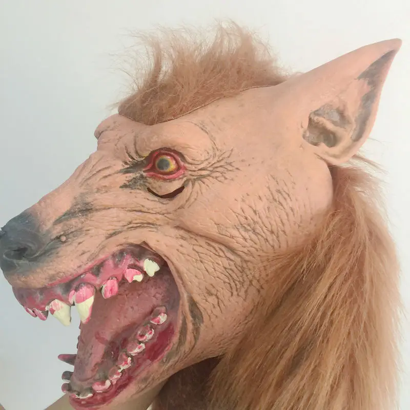 Ужасные латексные маски оборотеней на все лицо для Хэллоуина страшные животные
