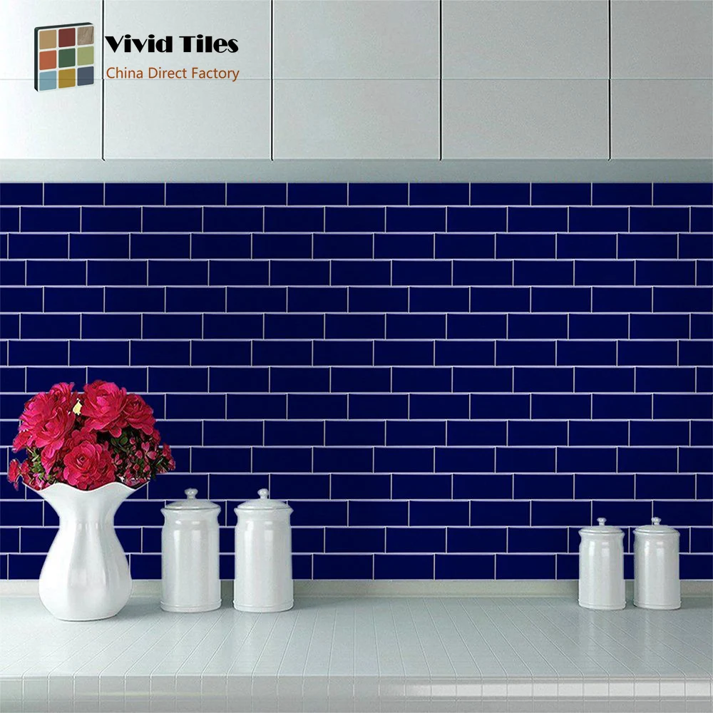 Vividtiles самоклеющиеся стойкие к нагреванию и влажности 3D синие кирпичные пилки