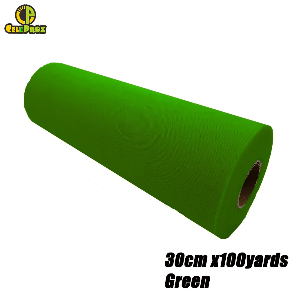 30cm Green 30 см 100 ярдов белый тюль рулон Тюль органза Ткань DIY открытый свадьба день рождения Alise Runner центральные украшения принадлежности - Цвет: 30cm Green