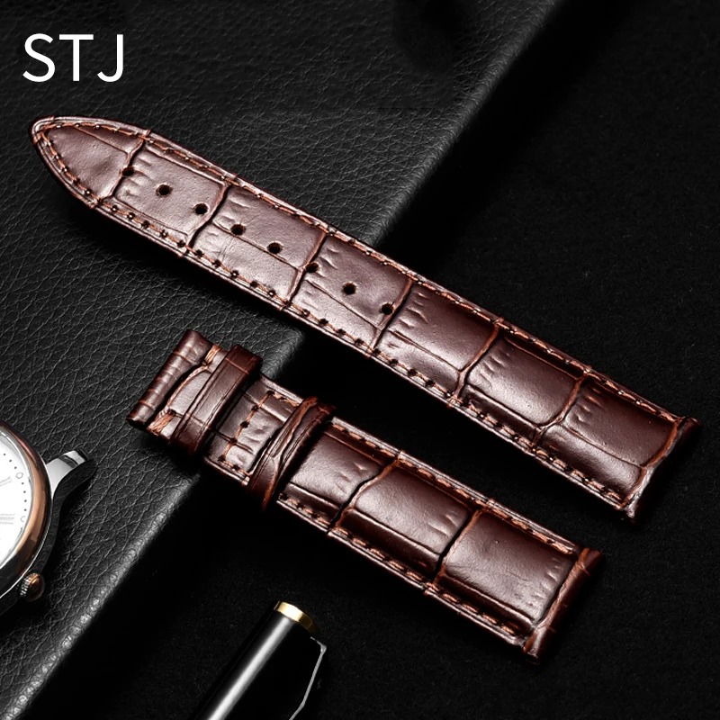 Кожаный ремешок для часов STJ Tissot/Seiko 14/16/18/19/20/21/22 мм | Наручные часы