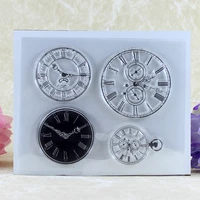ylcs147 clock silicone clear stamps for scrapbooking diy album paper cards making decoration embossing rubber stamp 10x12 6cm