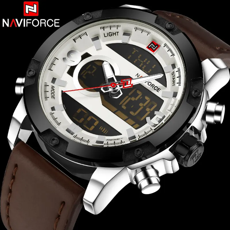NAVIFORCE брендовые военные спортивные часы для мужчин 30 м водонепроницаемые