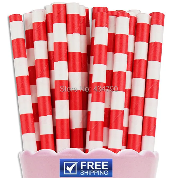 

200pcs Red Ring Circle Stripe Paper Straws Sailor Striped Cheap,Vintage Christmas Cake Pop Sticks,Party Supplies Decorations