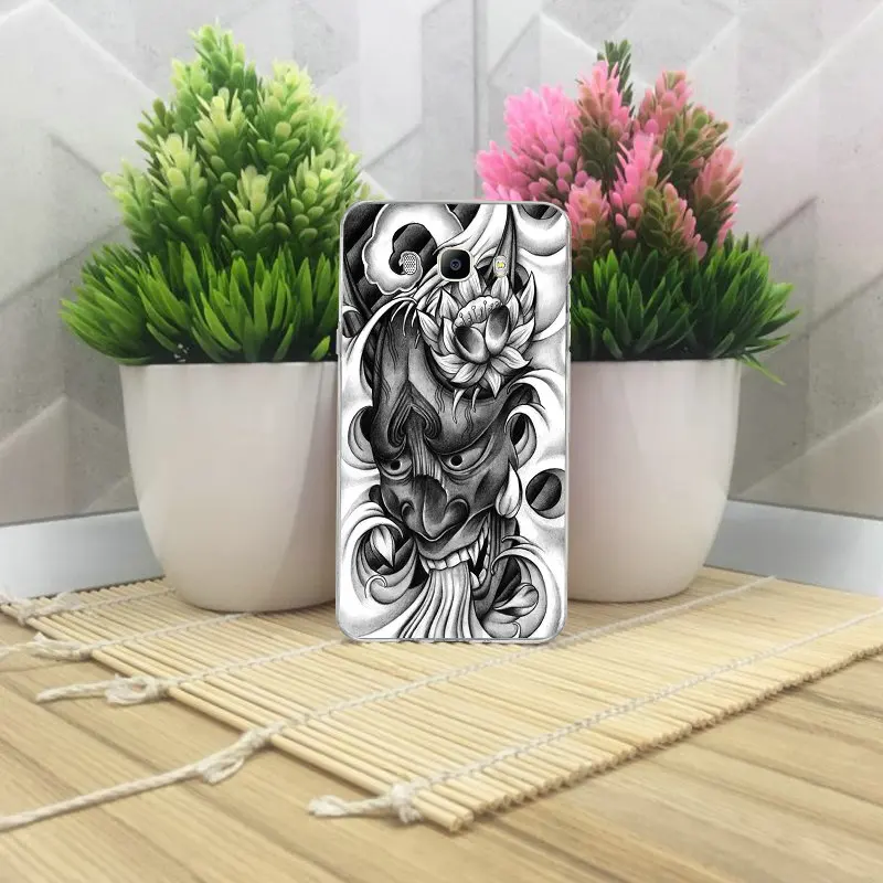 Для Samsung Galaxy A3 A5 A7 J2 J3 J4 J5 J6 J7 J8 2016 2017 2018 Coque Shell мягкий TPU чехол японский Oni Hannya маска